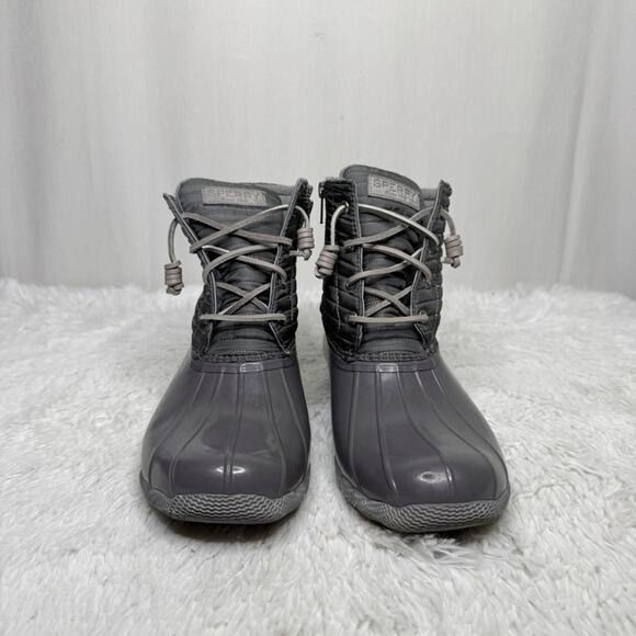 SPERRY / gray Saltwater puff nylon rubber duck boots / 10 - Picture 2 of 8